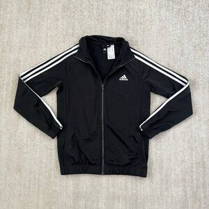 Adidas Black White Stripe Zip Up Track Jacket M